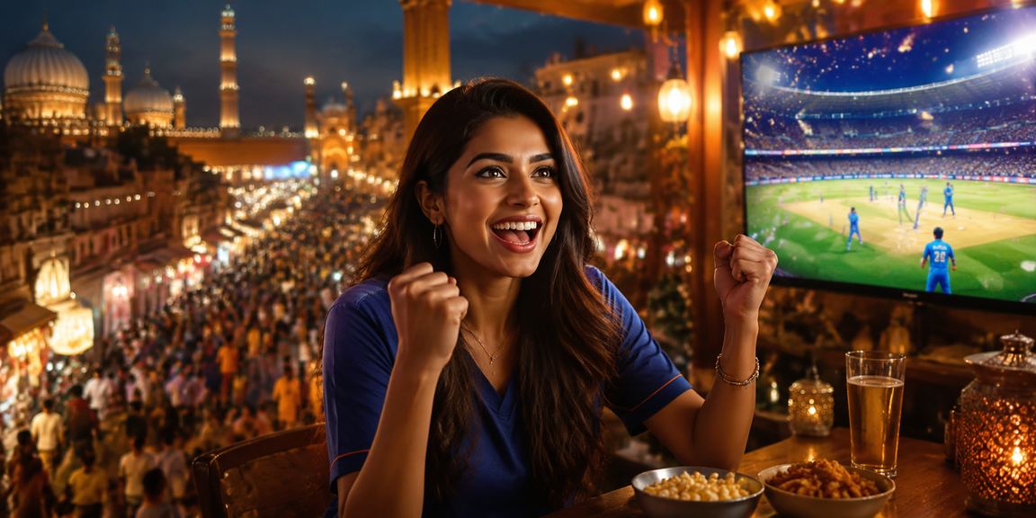 Indian cricket fan enjoying live betting experience